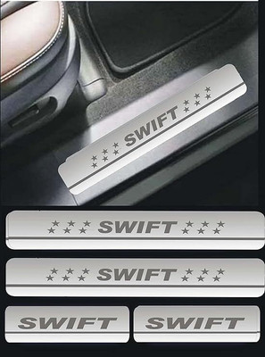 NATIONAL AUTO Sill Plate/Door Foot Step in Stainless Steel. For SWIFT 24 (Set of 4 Pcs) Door Sill Plate