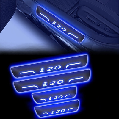 CARZEX NEW* Premium Quality LED ACRYLIC Footstep Scuff Sill plates for Hyundai i20 - SET OF 4PCS Door Sill Plate. Door Sill Plate