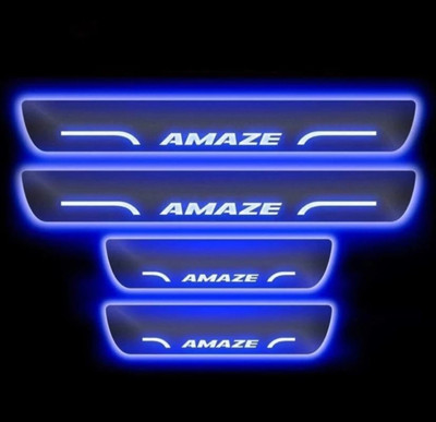 NATIONAL AUTO Mirror Finish Car Door Foot Step Led Sill Plate for AMAZE . (Set of 4 Pcs) Door Sill Plate