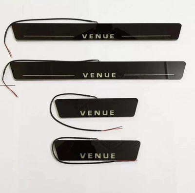NATIONAL AUTO VENUE Sill Plate/Door Foot Step in BLUE LIGHT . (Set of 4 Pcs) Door Sill Plate