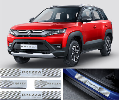 Addition Stylish Door Sill Plates for New Brezza 2022 – Exclusive Fit, Sporty Finish! Door Sill Plate