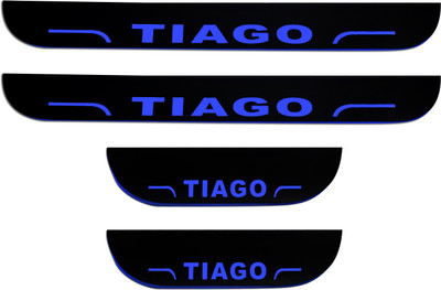 NATIONAL AUTO CSet of 4 Car Accessories door sill plates with blue light for Tiago Door Sill Plate