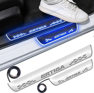 CARZEX 132 Premium Quality LED ACRYLIC Footstep Scuff Plates Sill plates - SET OF 4PCS for ertiga Door Sill Plate