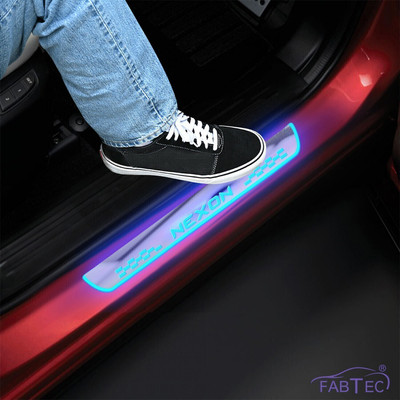 CARZEX PREMIUM LED Sill Plate Set of 4 With Mirror Finish Door Sill Plate Door Sill Plate
