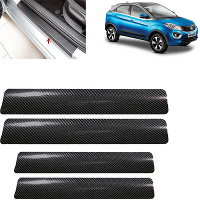 aksmit Anti-Scratch sill/Step Decoration Carbon Sticker 4 pcs balck For Nexon Door Sill Plate