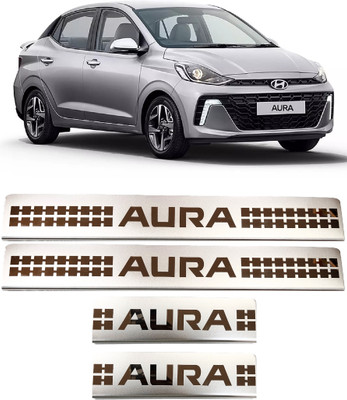 EMPICA Stainless Steel Door Sill Plates/Foot Steps Scuff Plates for Aura All Models Door Sill Plate