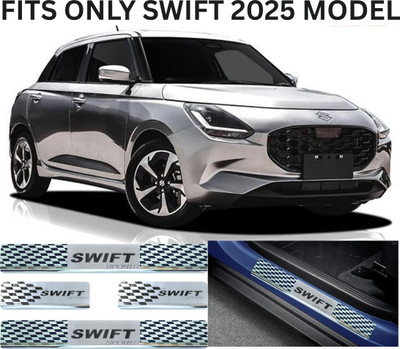 Addition Stainless Steel Door Sill Guard for Swift 2024 –4Pcs Set | Premium Chrome Finish Door Sill Plate