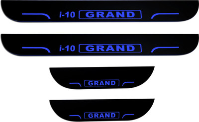 NATIONAL AUTO CSet of 4 Car Accessories door sill plates with blue light for i-10 Grand Door Sill Plate