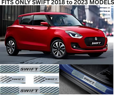 Addition Stainless Steel Door Sill Guard for swiftt 2024-4Pcs Set | Premium Chrome Finish Door Sill Plate