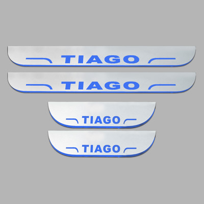 Nationals Auto NEW-CCar door LED footstep Non Matrix sill plate guards suitable for Tiago Door Sill Plate