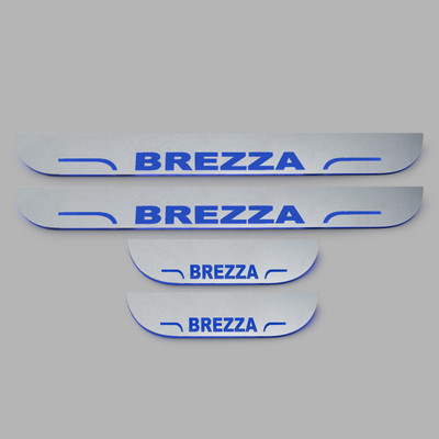 NATIONAL AUTO CCar door LED footstep Non Matrix sill plate guards suitable for brezza Door Sill Plate