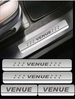 NATIONAL AUTO Sill Plate/Door Foot Step in Stainless Steel. For VENUE (Set of 4 Pcs) Door Sill Plate