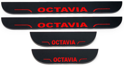 CARMART CCar door LED footstep scuff sill plate guards for octavia Door Sill Plate