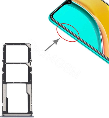 Tech4GSM Sim Card Tray(Compatible With Redmi Note 9 Pro Black)