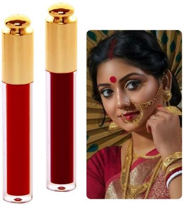 ADJD Combo Smudge Proof Bridal Crystal Matte Liquid Sindoor matte LIQUID(Maroon, Red)