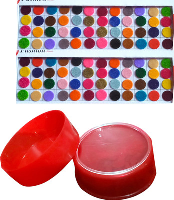 Shakti Red sindur powder pack of 50 gm, Multicolour velvet bindi large size pack of 2 POWDER SINDOOR(Red)