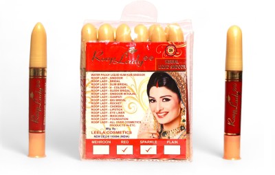 Roop Lady Herbal Liquid Kum Kum Sindoor, Long Lasting Chemical Free, Waterproof Pack of 6 Sindoor(Red)