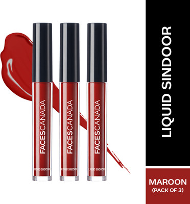 FACES CANADA Liquid Sindoor | Quick Drying & Long Lasting Sindoor(Maroon)