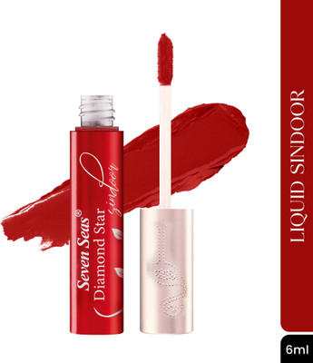 Seven Seas Long Lasting Waterproof One Stroke Application Diamond Star Liquid Sindoor Liquid(Red)