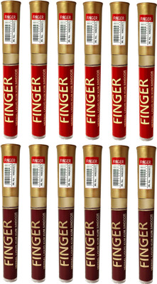 Finger Liquid Sindoor Combo of 6 Red and 6 Maroon - 7 ml each Sindoor(Red, Maroon)