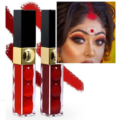 WOONGMI Best New Smudgeproof & Waterproof | Matte Finish Liquid Sindoor Sindoor(Red, Marron)