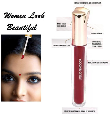 Amaryllis Professional Red Natural Liquid Sindoor Matte Sindoor set of 1 liquid Sindoor(Red)