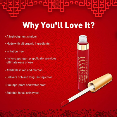 THTC Long lasting Liquid Sindoor Reddish with Sponge-Tip- Applicator LIQUID(Red)