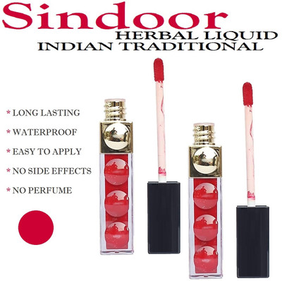 ADJD NATURAL QUICK DRY & WATER POOF LIQUID RED SINDOOR WITH SPONGE TIP APPLICATOR COMBO LIQUID(Red)