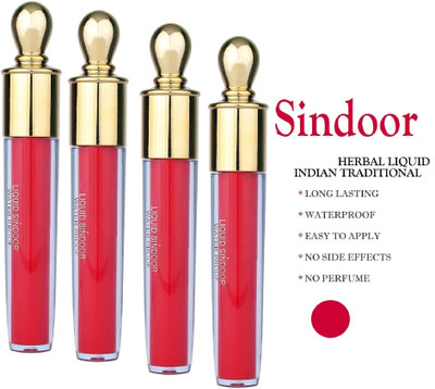 GFSU - GO FOR SOMETHING UNIQUE 4pc Professional Red Liquid Sindoor Liquid(Red)