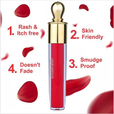 MYEONG Smudge proof & Quick Drying Red Color Liquid Sindoor Liquid(Red)