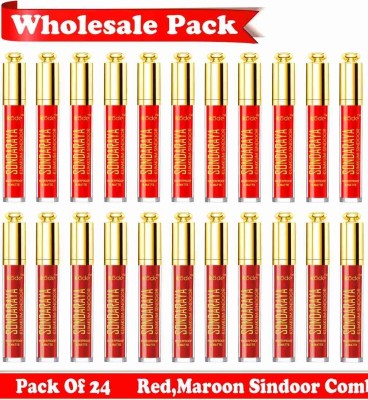 kKode beutiful matte liquid sindoor pack of 22 long lasting matte liquid sindoor(Red, marron)