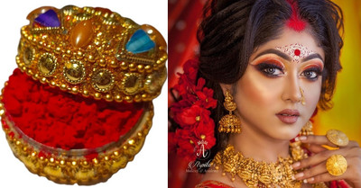 AMOSFIA Herbal Sindoor with handcrafted box powder SINDOOR(Red)