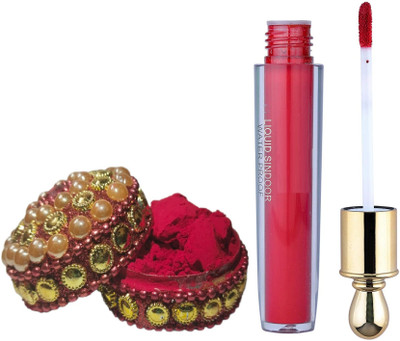 AMOSFIA Soft Natural Powder & Liquid Sindoor Water Proof SINDOOR(Red)