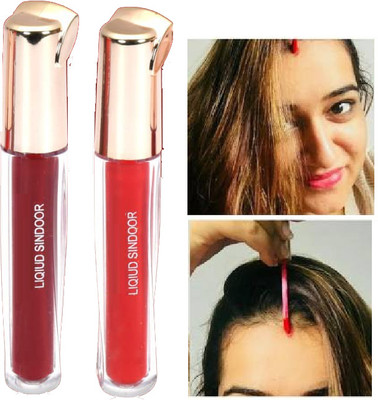 GABBU COMBO BEST LIQUID MATTE COLOR SINDOOR LIQUID MAROON & RED LIQUID(Maroon, Red)