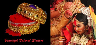 AMOSFIA Herbal Sindoor with silver handcrafted box powder SINDOOR(Red)