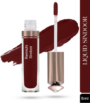 REIMICHI Natural Liquid Sindoor Maroon with Sponge-Tip- Applicator liquid(Maroon)