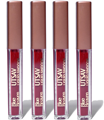 BLUE HEAVEN UTSAV LIQUID SINDOOR 4.5ML PACK OF 4 LIQUID SINDOOR(Maroon)