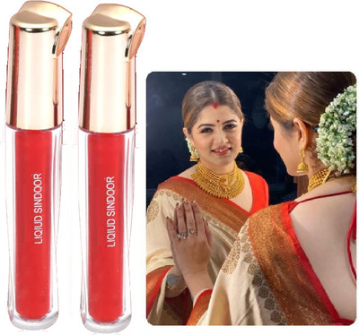 ADJD Combo Liquid Sindoor with Sponge Red-Tip- Applicator- Long Lasting LIQUID(Red)