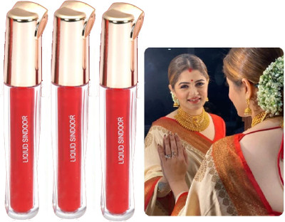 ADJD Combo Red Liquid Sindoor with Sponge -Tip- Applicator- Long Lasting LIQUID(Red)