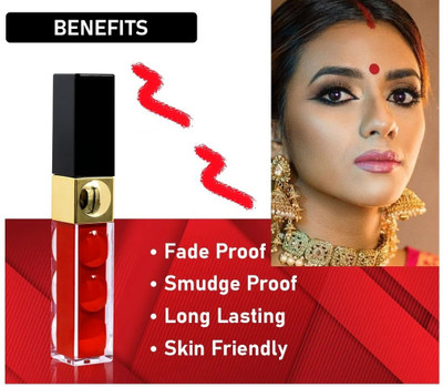 WOONGMI New Smudgeproof & Waterproof | Matte Finish Liquid Sindoor Sindoor(Red)