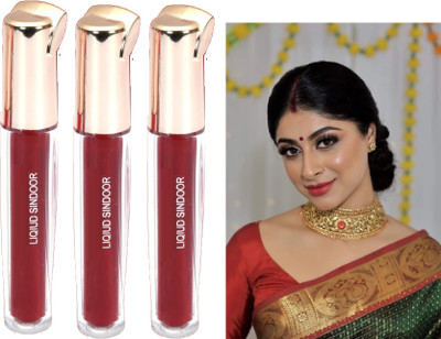 GABBU 3 COMBO BEST LIQUID MATTE COLOR SINDOOR LIQUID MAROON LIQUID(Maroon)