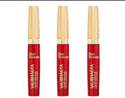 BLUE HEAVEN SAUBHAGYA LIQUID SINDOOR MATTE FINISH 8 ML(RED) PACK OF 3 SINDOOR(Red)