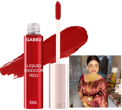 GABBU Long Lasting Waterproof One Stroke Application Liquid Sindoor Red SINDOOR(Red)