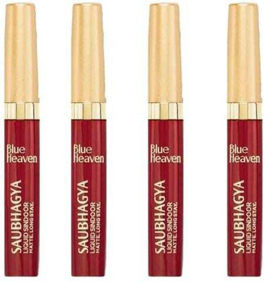 BLUE HEAVEN SAUBHAGYA LIQUID SINDOOR MATTE FINISH (MAROON) PACK OF 4 SINDOOR(Maroon)