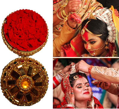 Amaryllis Sindoor Moti Dibbi - kumkum Box with Sindoor Sindoor(Red)