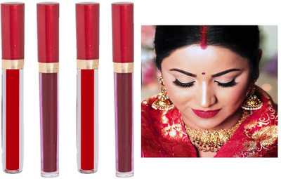 Libline HIGHLY PIGMENTED VELVET-MATTE FINISH LIQUID SINDOOR RED&MAROON LIQUID(Maroon, Red)