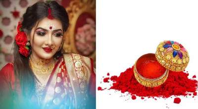 OLETSUN PROFESSIONAL BRIDLE SINDOOR POWDER COLOUR RED PACK OF 1 each Sindoor(Red)