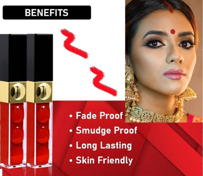 YAWI MATTE LOOK LIQUID WATERPROOF (Deep Red) COMBO SINDOOR(Red)