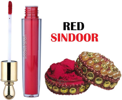 JANOST New Best Powder & Liquid Sindoor Red with Herbs Extracts POWDER & LIQUID(Red)