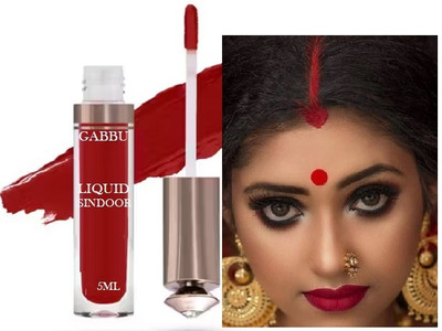GABBU Red color waterproof liquid sindoor pack of 1 red(Red)